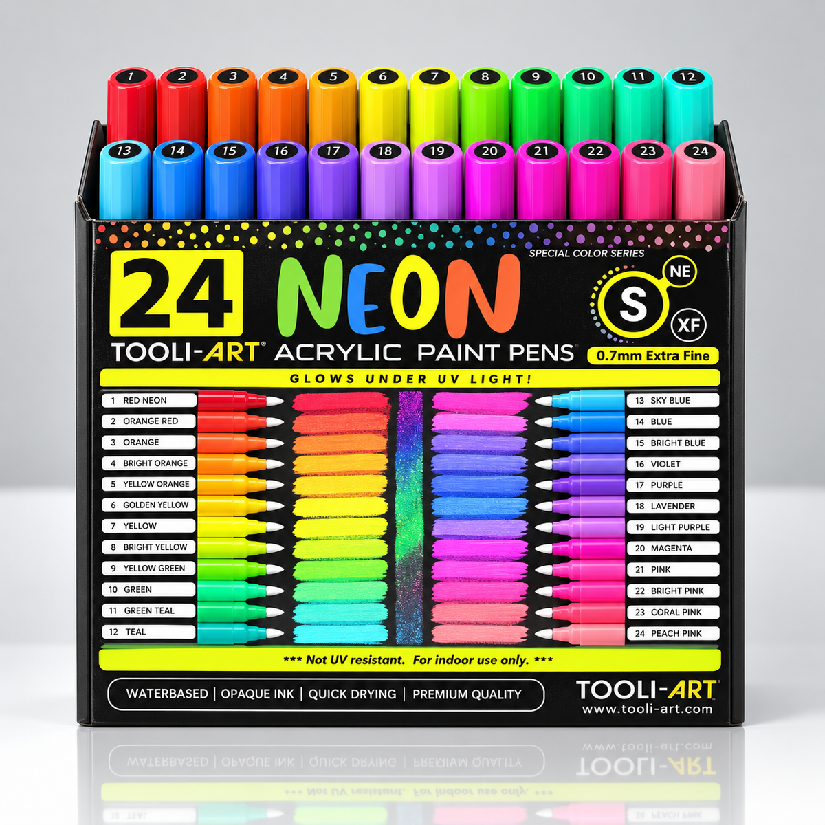 TOOLI-ART NEON – 24 feutres acryliques fluorescents