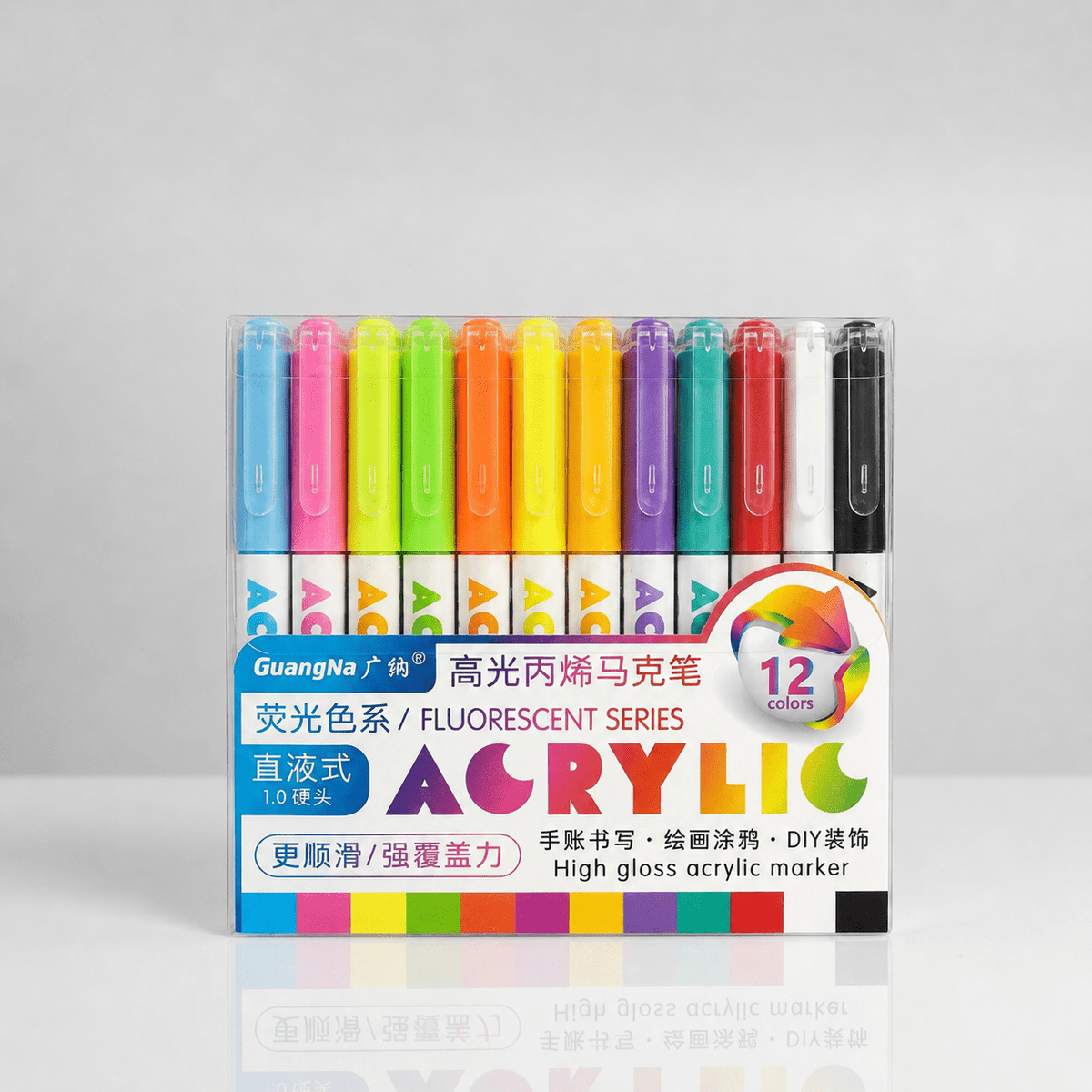 Feutres acryliques - guangna-high-gloss-acrylic-pens-12-couleurs-fluorescent-series-4215903 - Lovely Colors