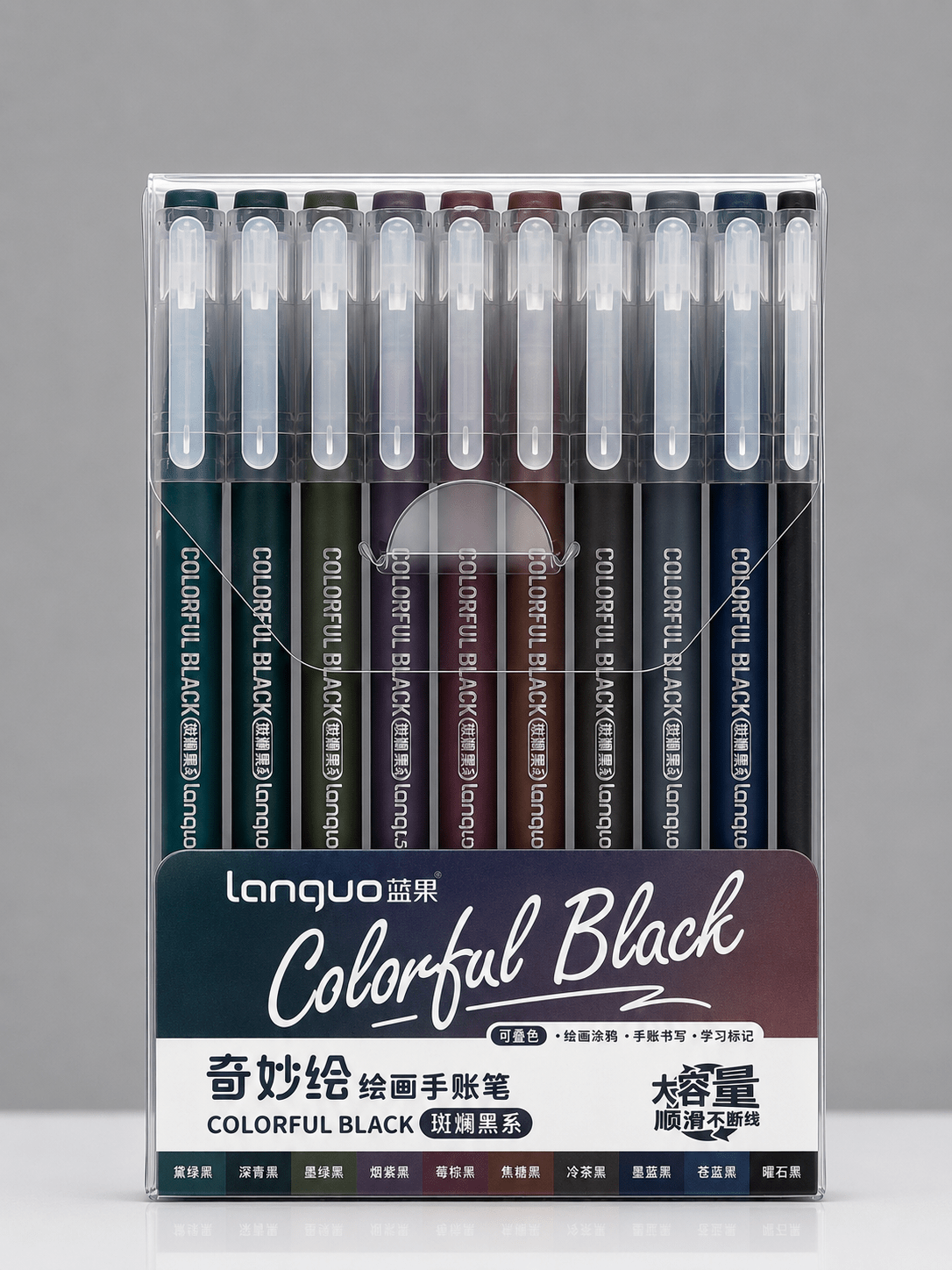 Feutres acryliques - languo-acrylic-gel-pen-colorful-black-9-couleurs-6642071 - Lovely Colors