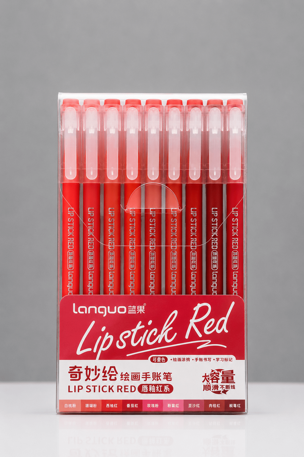 Feutres acryliques - languo-acrylic-gel-pen-lipstick-red-9-couleurs-3042071 - Lovely Colors