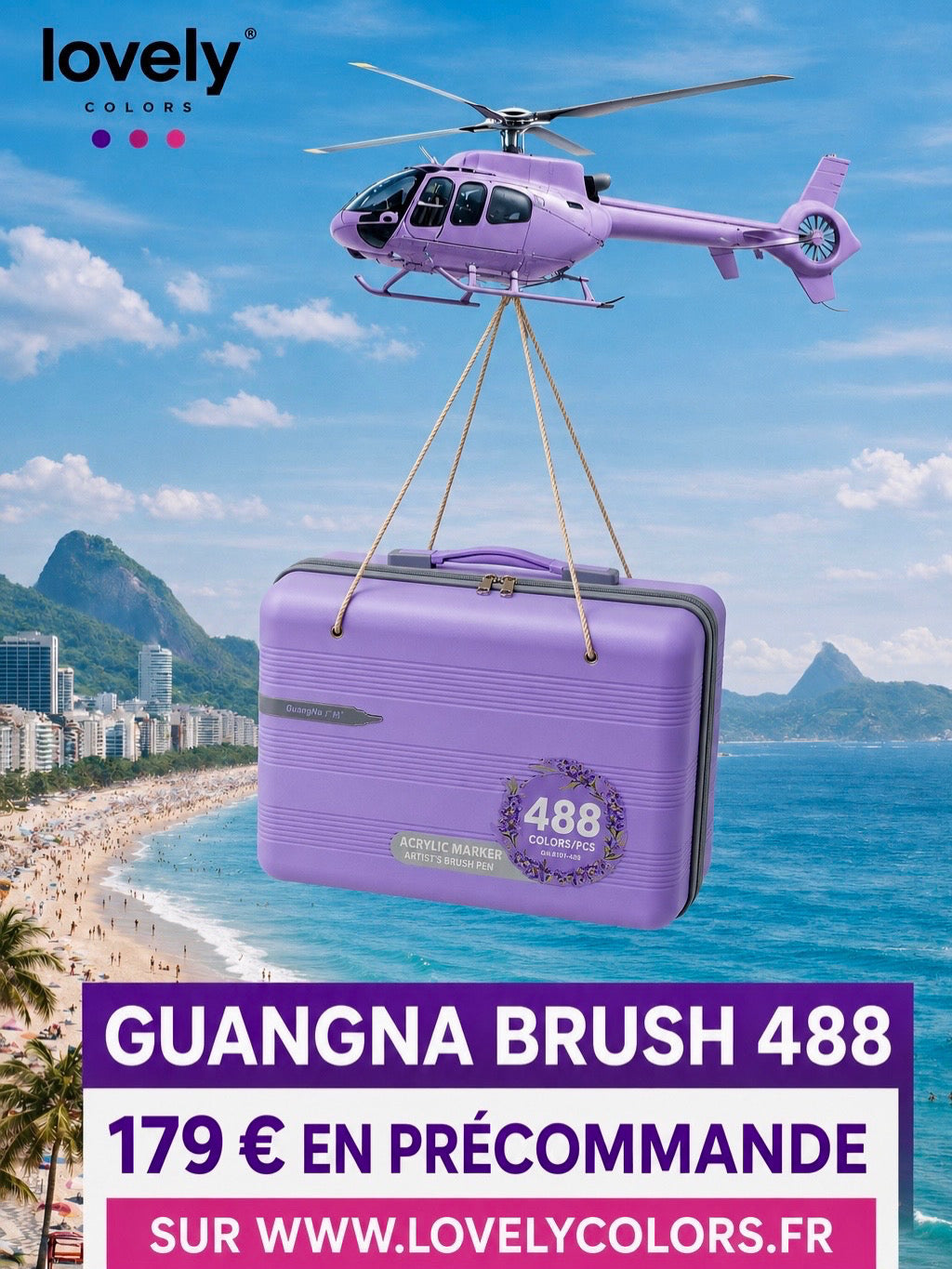 Guangna Brush 488 couleurs : la nouvelle mallette XXL arrive chez Lovely Colors à prix compétitif