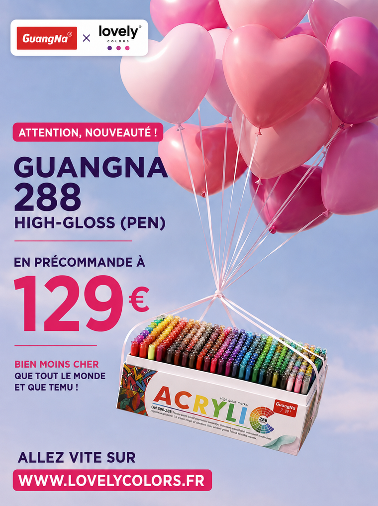 Guangna High Gloss 288 couleurs : le nouveau coffret XXL arrive chez Lovely Colors à 129 €