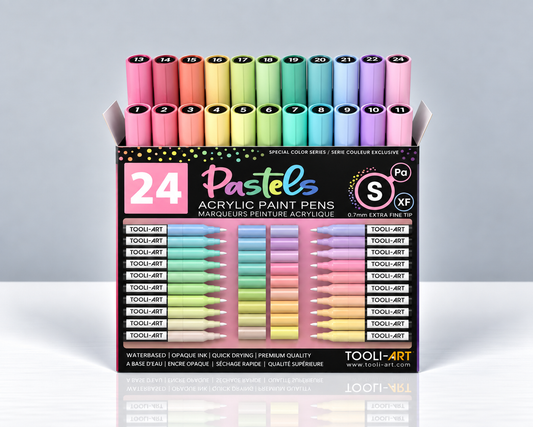 TOOLI-ART PASTELS – 24 feutres acryliques pointe extra-fine 0,7 mm