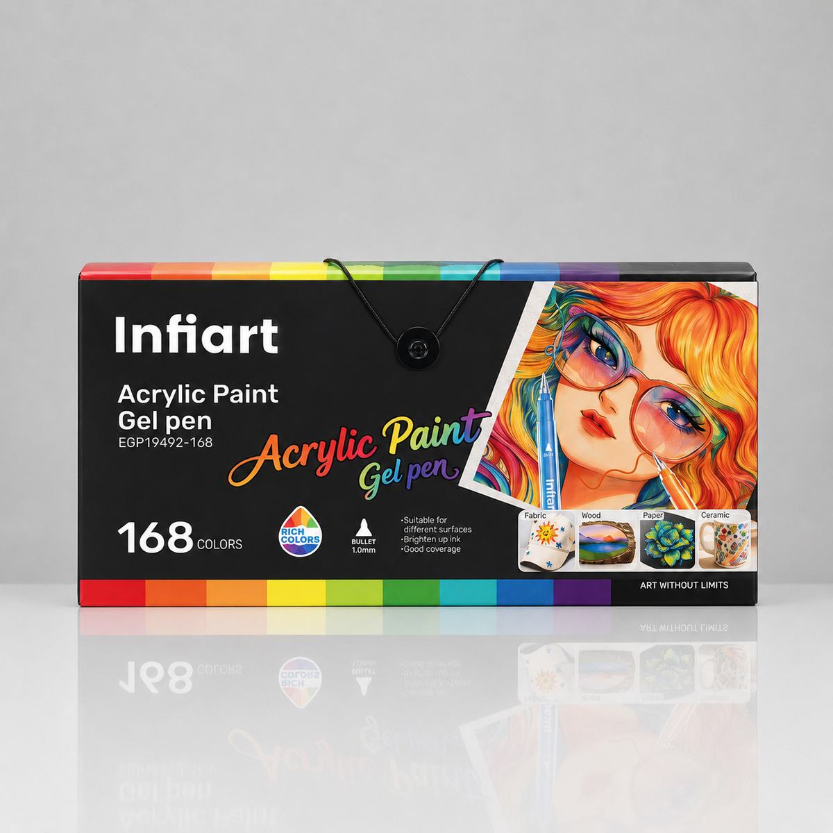Infiart Acrylic Paint Gel Pen – 168 couleurs