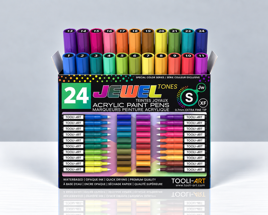 TOOLI-ART JEWEL – 24 feutres acryliques pointe extra-fine 0,7 mm