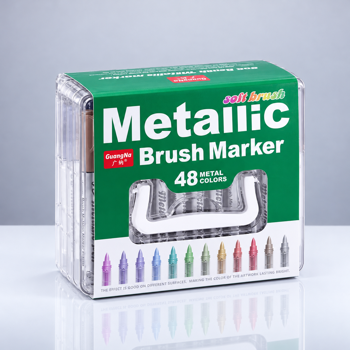GUANGNA Metallic Brush – Coffret 48 Feutres Acryliques Métallisés