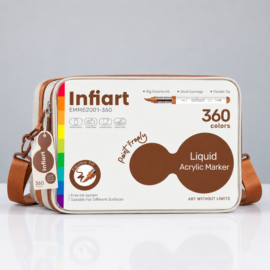 Infiart 360 Brush – Coffret de 360 feutres acryliques à pointe Brush