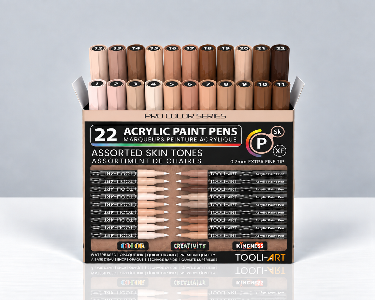 TOOLI-ART SKIN – 22 ACRYLIC MARKERS PACK 0.7 MM