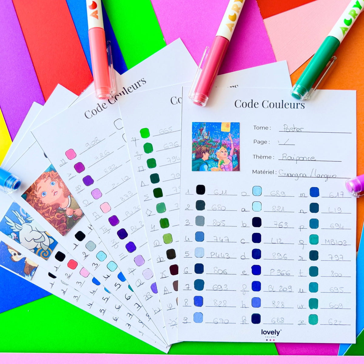 Feutres acryliques - code-couleur-5999753 - Lovely Colors