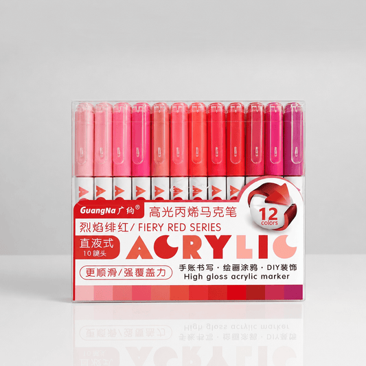 Feutres acryliques - guangna-high-gloss-acrylic-pens-12-couleurs-fiery-red-series-9341285 - Lovely Colors