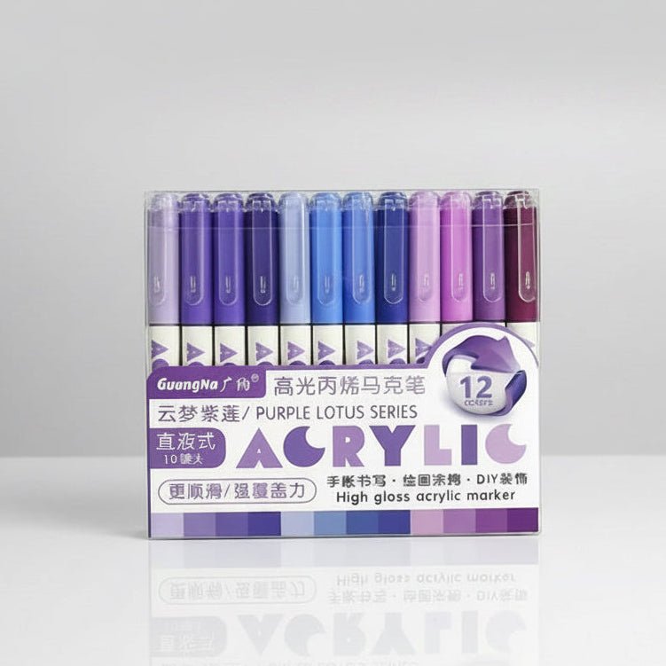 Feutres acryliques - guangna-high-gloss-acrylic-pens-12-couleurs-purple-lotus-series-1342389 - Lovely Colors