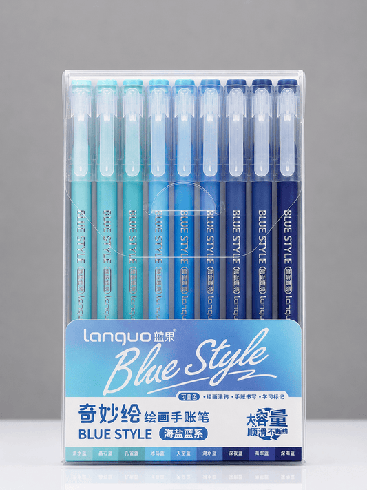 Feutres acryliques - languo-acrylic-gel-pen-blue-style-9-couleurs-2501966 - Lovely Colors