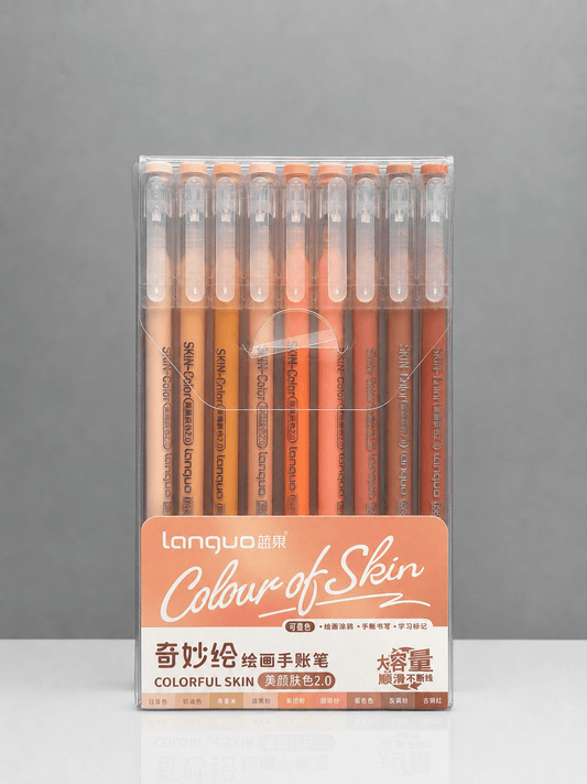 Feutres acryliques - languo-acrylic-gel-pen-colour-of-skin-9-couleurs-2147918 - Lovely Colors