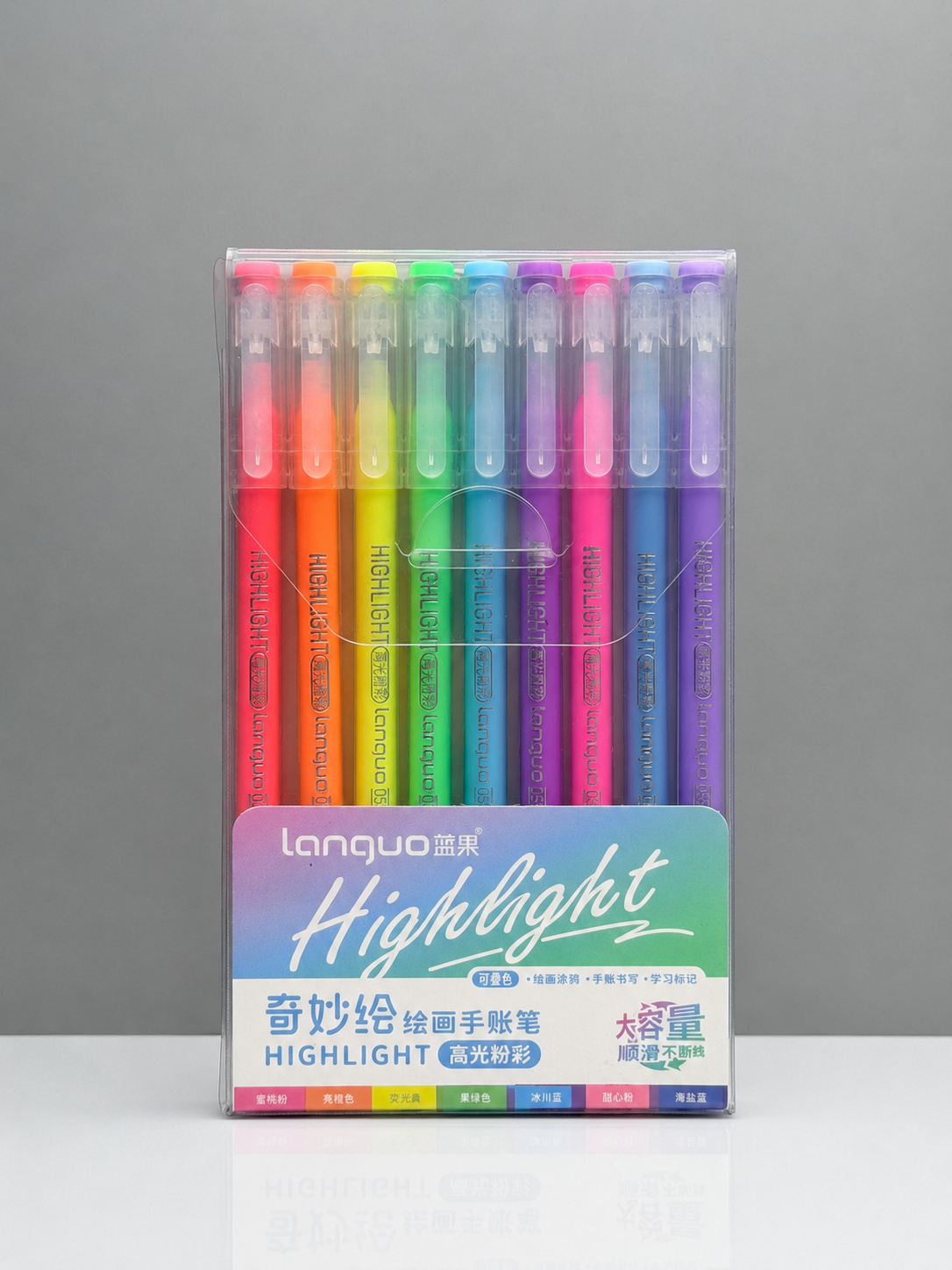 Feutres acryliques - languo-acrylic-gel-pen-highlight-fluorescents-9-couleurs-1223462 - Lovely Colors